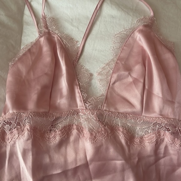 Victoria’s Secret satin light pink lingerie lace cut out slip camisole dress! - Picture 4 of 7